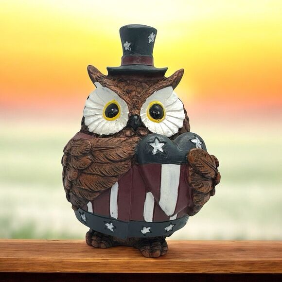 PATRIOTIC OWL FIGURINE FOR JULY 4TH INDEPENDENCE DAY CELEBRATION - Picture 13 of 13